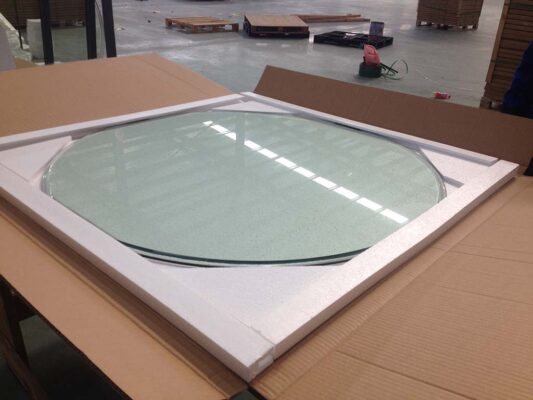 Tempered round glass table top for dining room